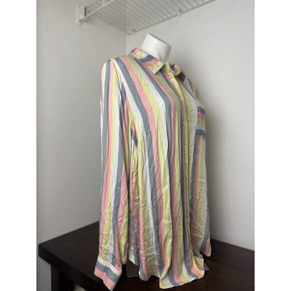 Torrid Pastel Multicolored Striped Blouse Size 3 - Picture 7 of 8